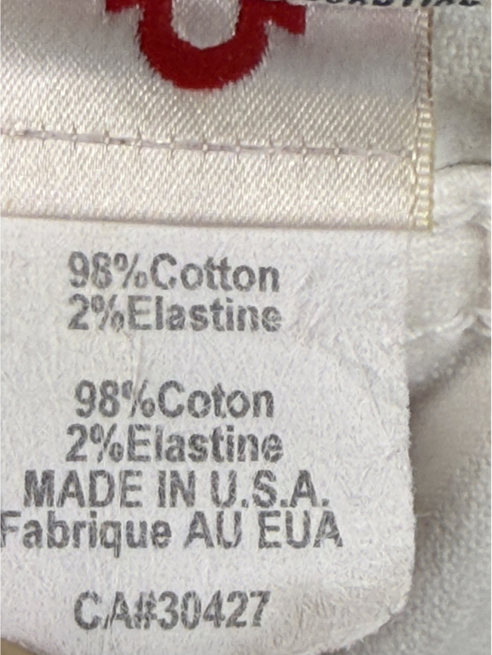 True Religion White Denim Jenas Embroidered Cross Wing, Size 29 - Picture 15 of 16